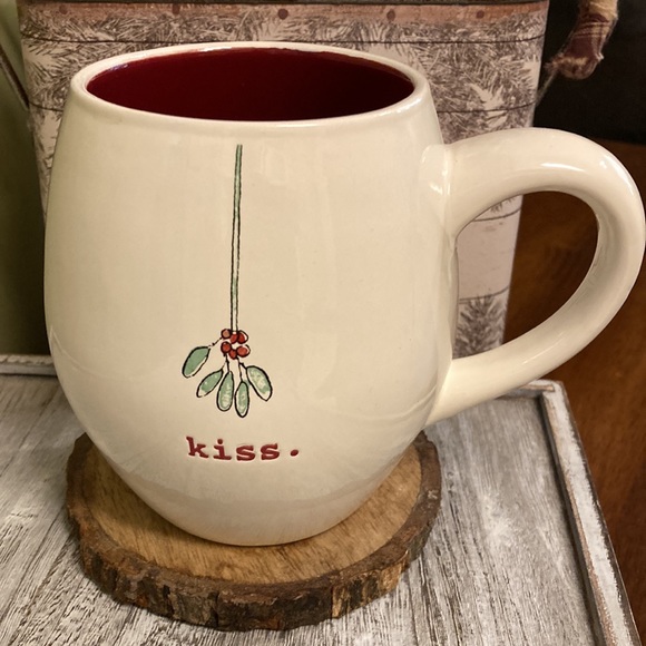 Rae Dunn Mistletoe "KISS" CERAMIC Mug - Picture 6 of 11